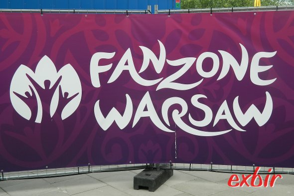 Logo der Fanzone in Warschau. Foto: Christian Maskos