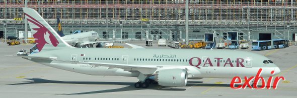 Ein Dreamliner von Qatar Airways.  Auf der längsten Flugstrecke der Welt kommt allerdings eine Boeing 777-200LR zum Einsatz Foto: Christian Maskos