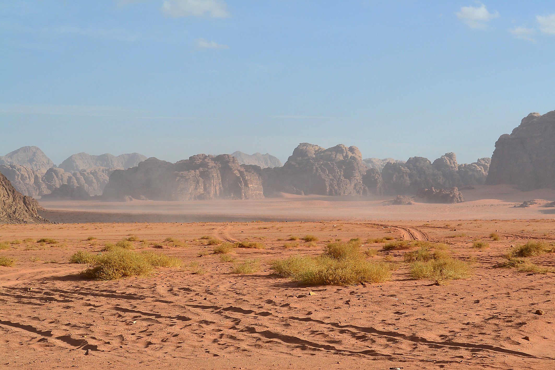 Wüste von Wadi Rum in Jordanien.