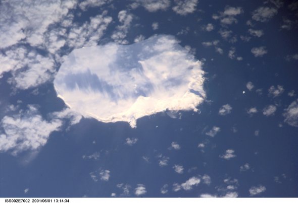 NASA astronaut image of Bouvet Island in the Southern Atlantic Ocean, Norwegen