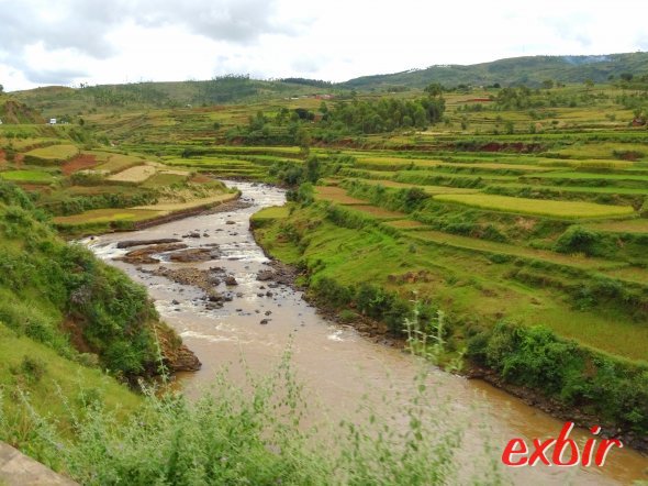 Landschaft zwischen Antananarivo und Antsirabe.
