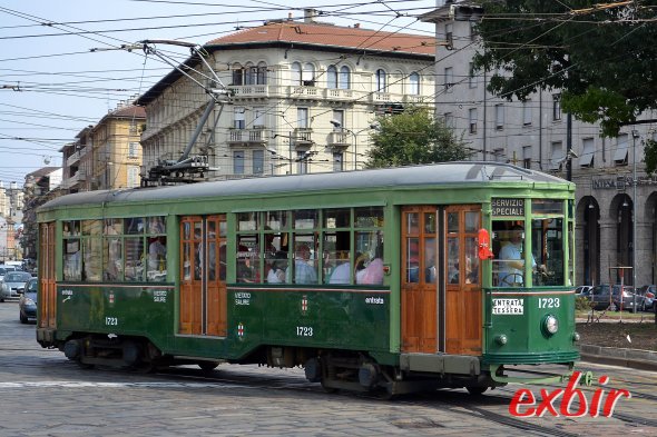 Altmodische Tram im Zentrum Mailands.  Foto: Christian Maskos