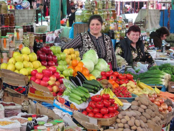 Stepanakert Market  Fresh fruit and vegetables are available at the public market in Stepanakert, Republic of Nagorno Karabakh.